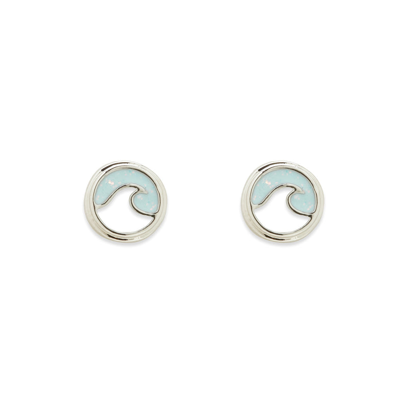 Opal Enamel Wave Stud Pura Vida Earrings