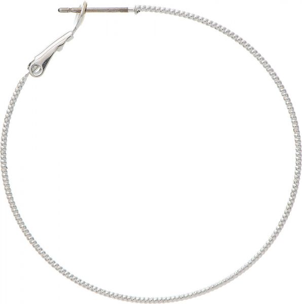 Silver 40mm Hinge Top Hoop Rain Jewelry Earrings