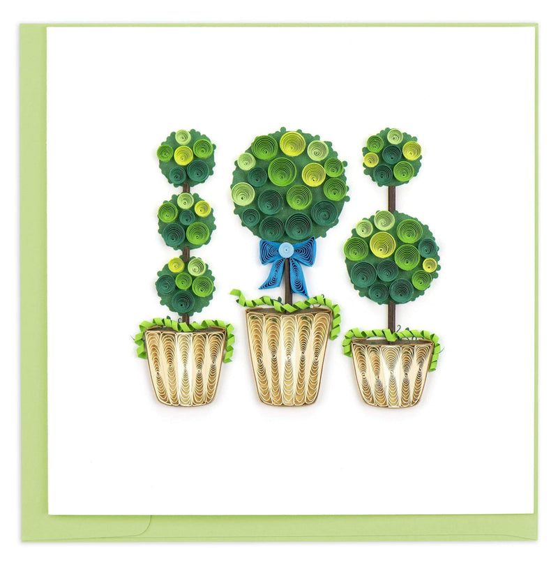 Handcrafted Potted Topiary Plants Quilling Card