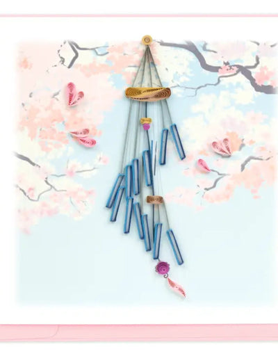 Handcrafted Spiral Wind Chime Quilling Card