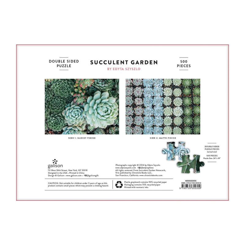 Succulent Garden Double Sided Puzzle - Apothecary Gift Shop